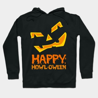 Happy Howl-Oween Halloween Scary Pumpkin Face Hoodie